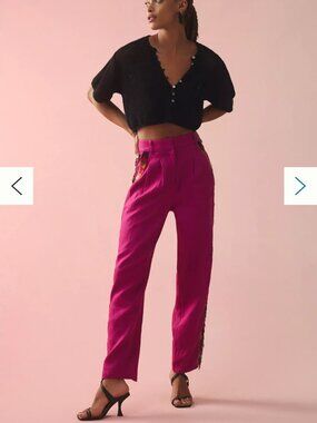 Farm Rio Pink Beaded Pants NWT